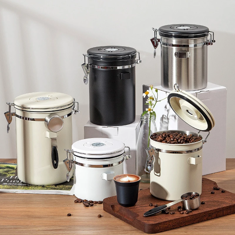 Food Storage Lid - ภาชนะเก็บอาหารสุญญากาศแบบพกพา ฝาปิดกันอากาศเข้า ทำจากสแตนเลส 304 สำหรับเก็บเมล็ดกาแฟและธัญพืชในครัว