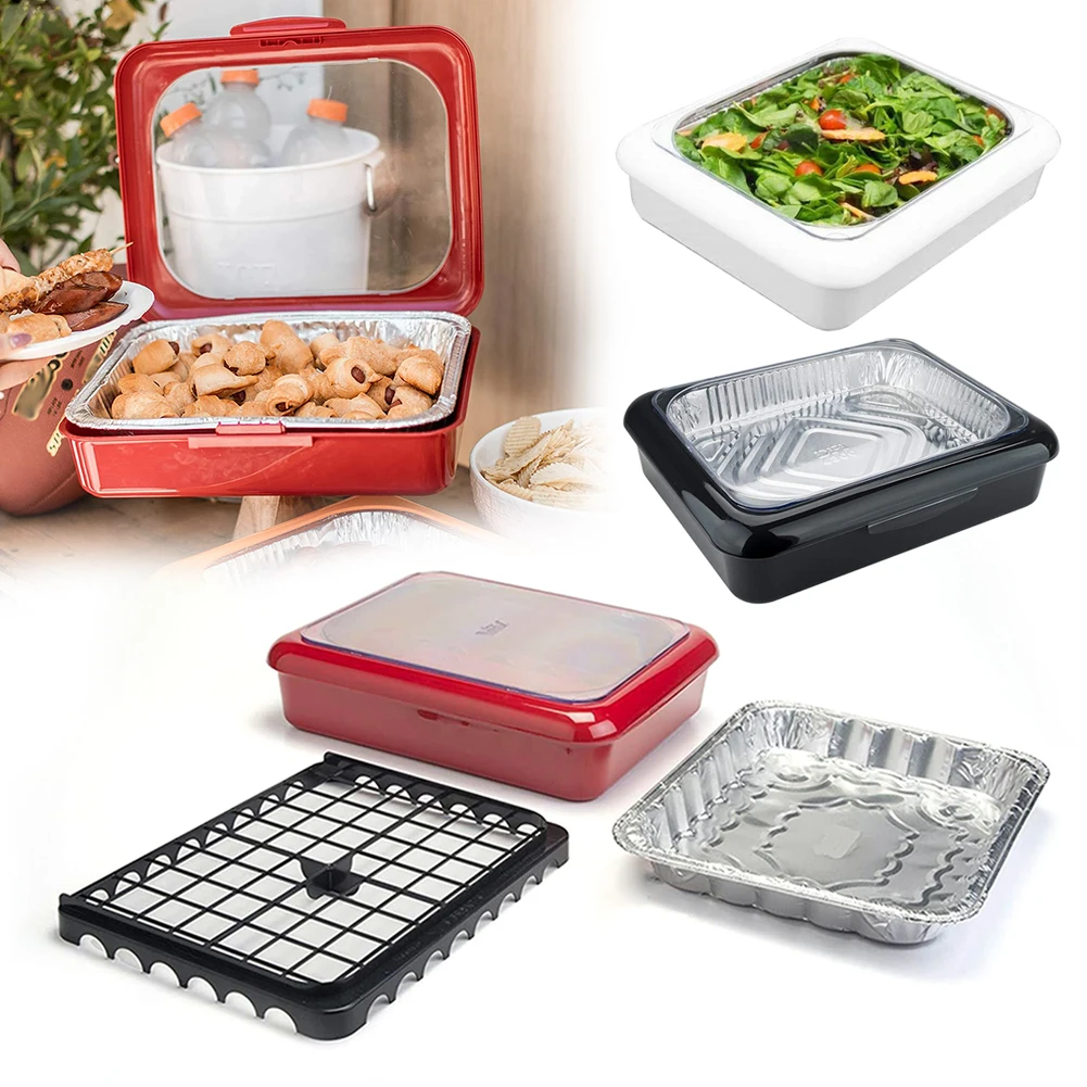 Food Storage Aluminum Containers - พลาสติกฟอยล์ PAN Carrier STACKABLE แบบพกพาฟอยล์กระทะสําหรับ Home