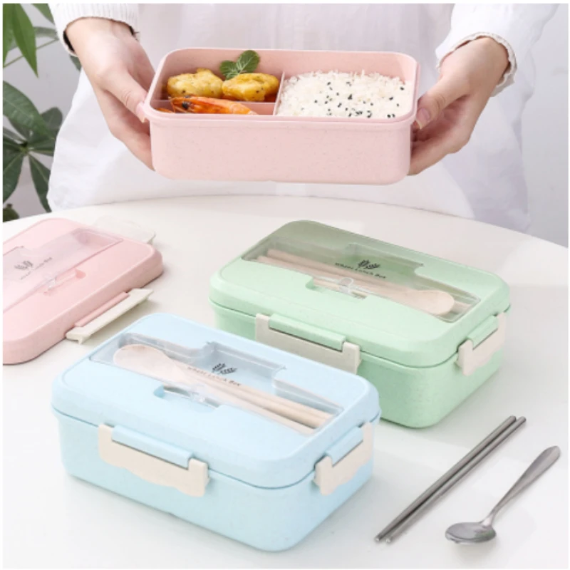 Food Storage Roll Bags - กล่องอาหากลางวันเข้าไมโครเวฟได้อาหารจากฟางข้าวสาลีกล่องเก็บสินค้าอาหารของเด็กใส่ไปเรียนสำนักงานพกพากล่องเบนโตะกระเป๋าใส่ข้าวกลางวัน