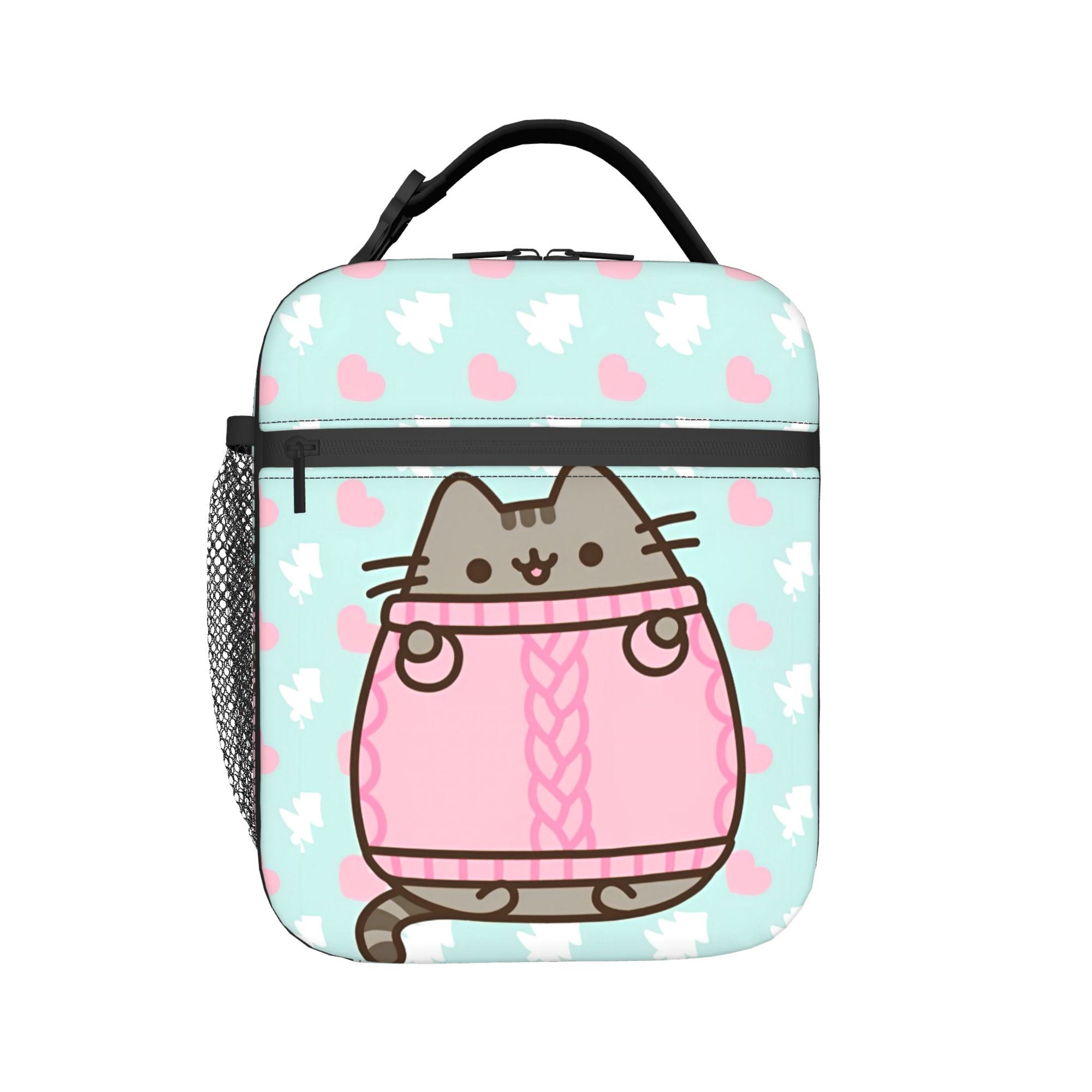 Food Storage Roll Bags - กระเป๋าใส่อาหารกลางวันลายแมวน่ารักแบบพกพา P-Pusheencats กล่องเก็บอาหารแบบเก็บความเย็น กระเป๋าใส่อาหารกลางวัน กระเป๋าปิคนิคสำหรับนักศึกษา กระเป๋าเก็บอาหาร
