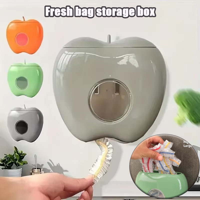 Food Storage No Plastic - กล่องเก็บถุงใส่อาหารแบบใส 1 ชิ้น ป้องกันฝุ่น ดึงออกได้ สำหรับตู้เย็นและตู้เก็บของ