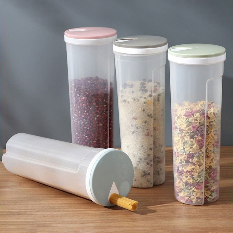 Food Storage Made Easy - กล่องเก็บเส้นก๋วยเตี๋ยวพลาสติกเกรดอาหาร กล่องเก็บอาหารในครัวแบบมีฝาปิด กล่องจัดระเบียบแบ่งส่วนสำหรับเก็บของในครัว