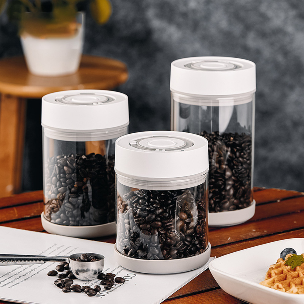 Food Storage Meals - โถแก้วเก็บเมล็ดกาแฟแบบกันความชื้นในครัว โถสูญญากาศอัตโนมัติอัจฉริยะ โถปิดผนึกอาหาร ผลไม้ ธัญพืช ชา
