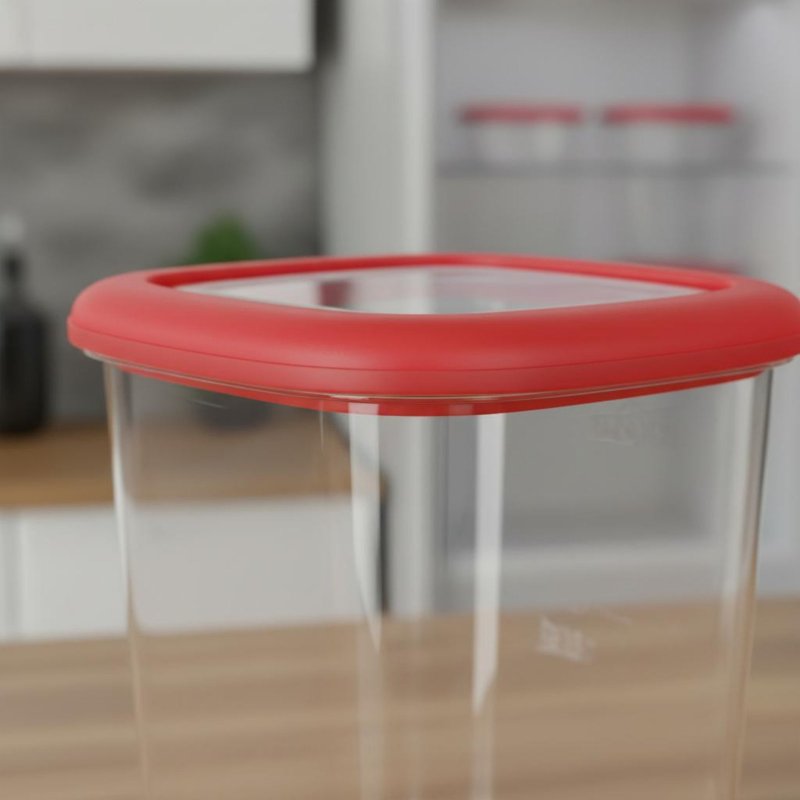 Food Storage Bins - ชุดกล่องถนอมอาหารสุญญากาศ 6 ชิ้น ดีไซน์โปร่งใส กล่องพลาสติกสำหรับอาหารแห้ง สามารถวางซ้อนกันได้
