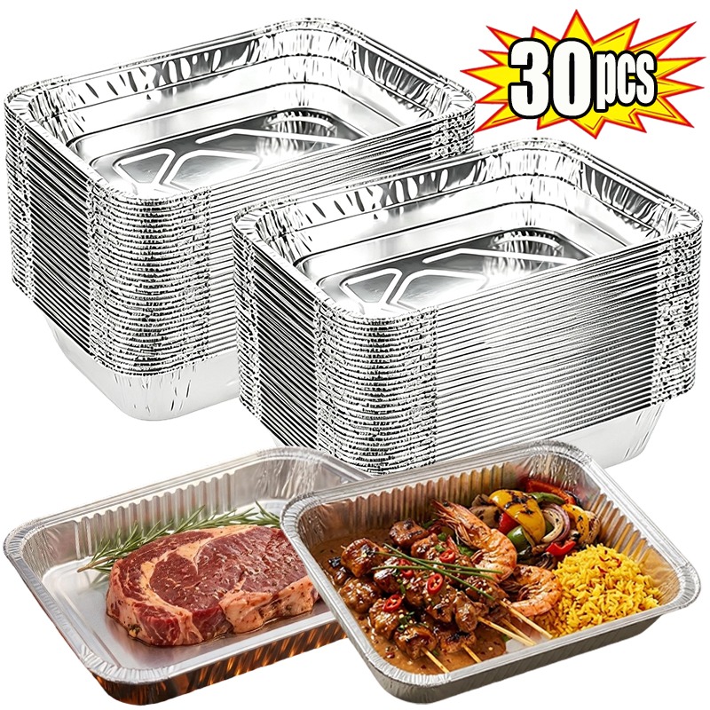 Food Storage Aluminum Containers - ถาดอบอาหารอะลูมิเนียมฟอยล์แบบใช้แล้วทิ้ง ขนาด 830 มล. จำนวน 30