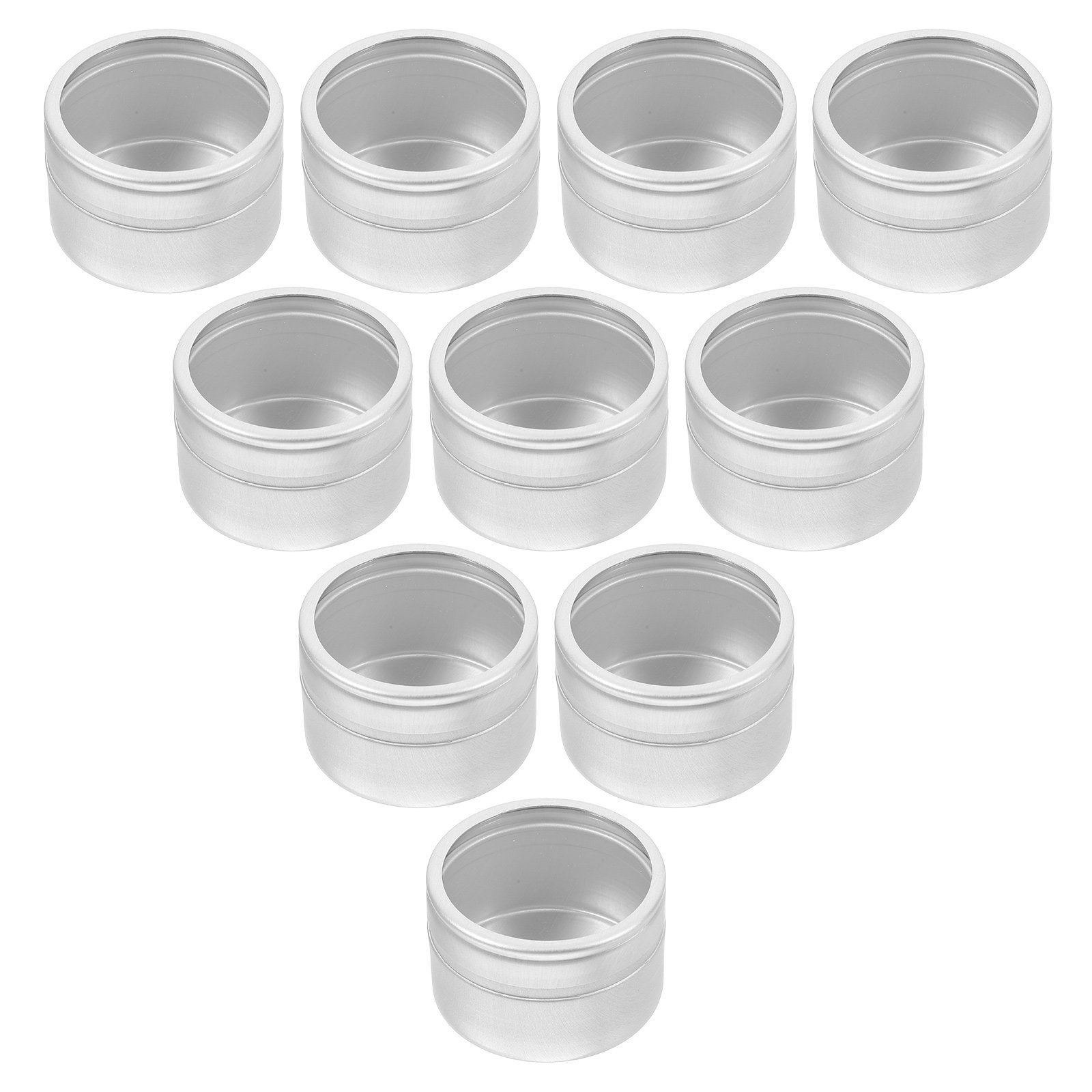 Food Storage Aluminum Containers - 10 ชิ้น กระป๋องอลูมิเนียม กระปุกชาแบบเติมได้ ภาชนะเก็บของโลหะขนาดเล็ก สำหรับเก็บกาแฟและอาหาร