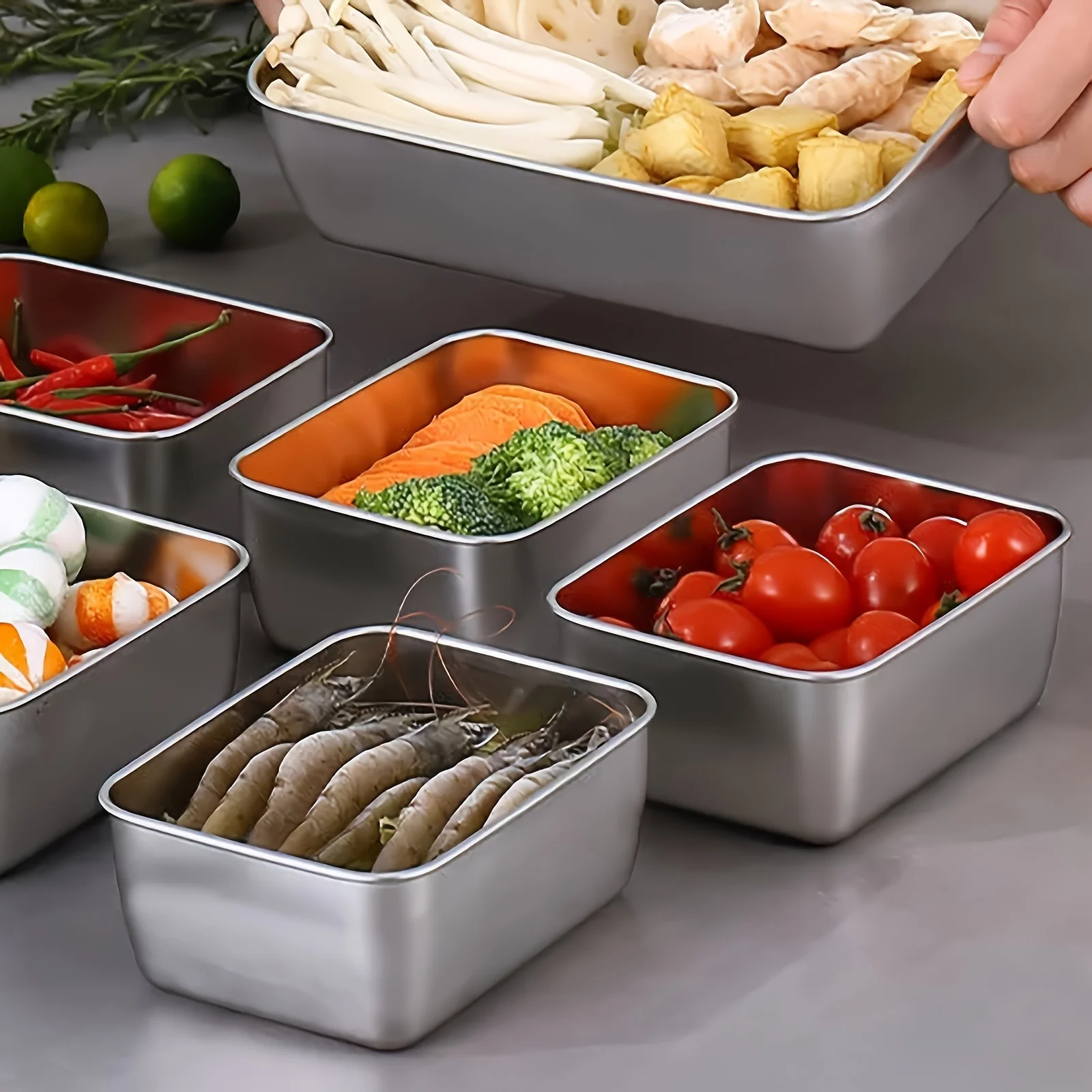 ชุดกล่องเก็บอาหารสแตนเลสพร้อมฝ - Food Storage Aluminum Containers บทวิจารณ์และราคา