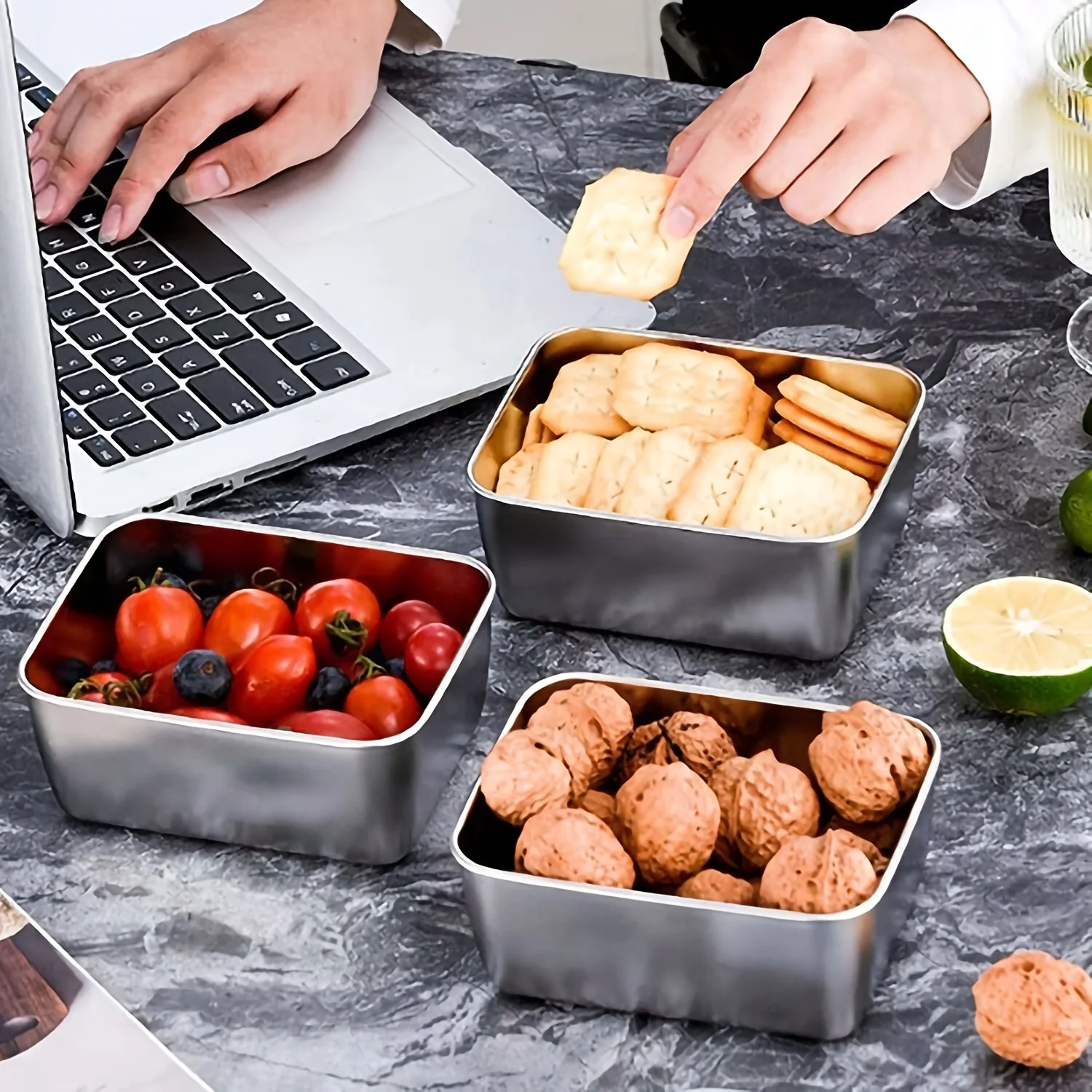 ชุดกล่องเก็บอาหารสแตนเลสพร้อมฝ - Food Storage Aluminum Containers บทวิจารณ์และราคา