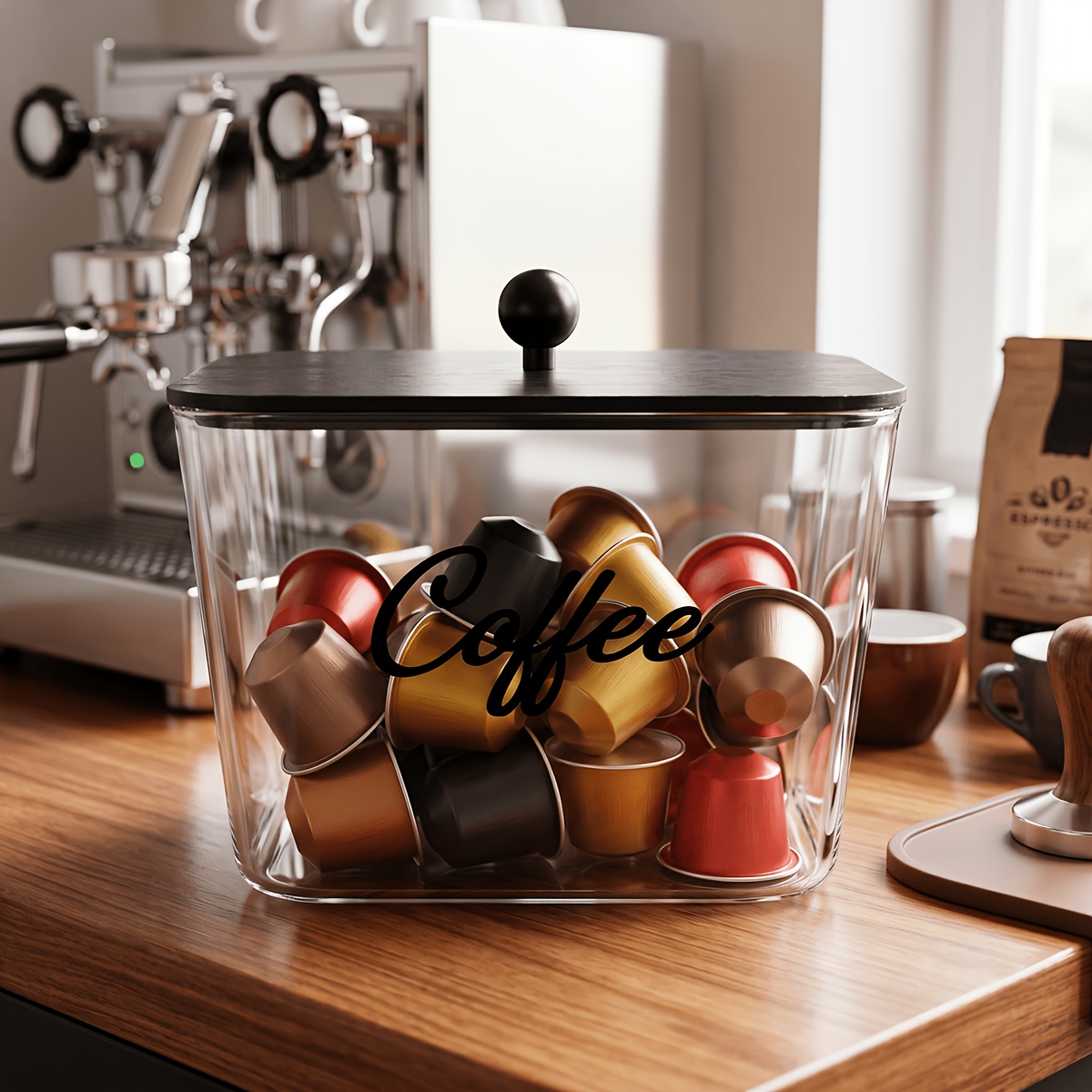 ที่ใส่ฝักกาแฟพร้อมฝาปิด กล่องเ - Food Storage For Room บทวิจารณ์และราคา