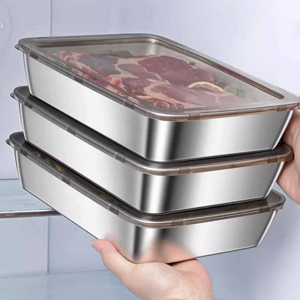 ถาดเสิร์ฟสแตนเลสเกรดอาหารพร้อม - Food Storage Meals บทวิจารณ์และราคา