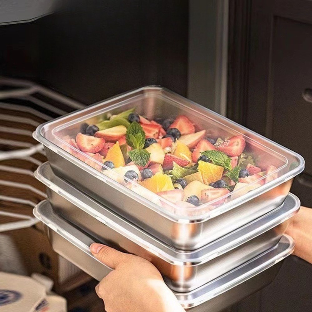 ถาดเสิร์ฟสแตนเลสเกรดอาหารพร้อม - Food Storage Meals บทวิจารณ์และราคา