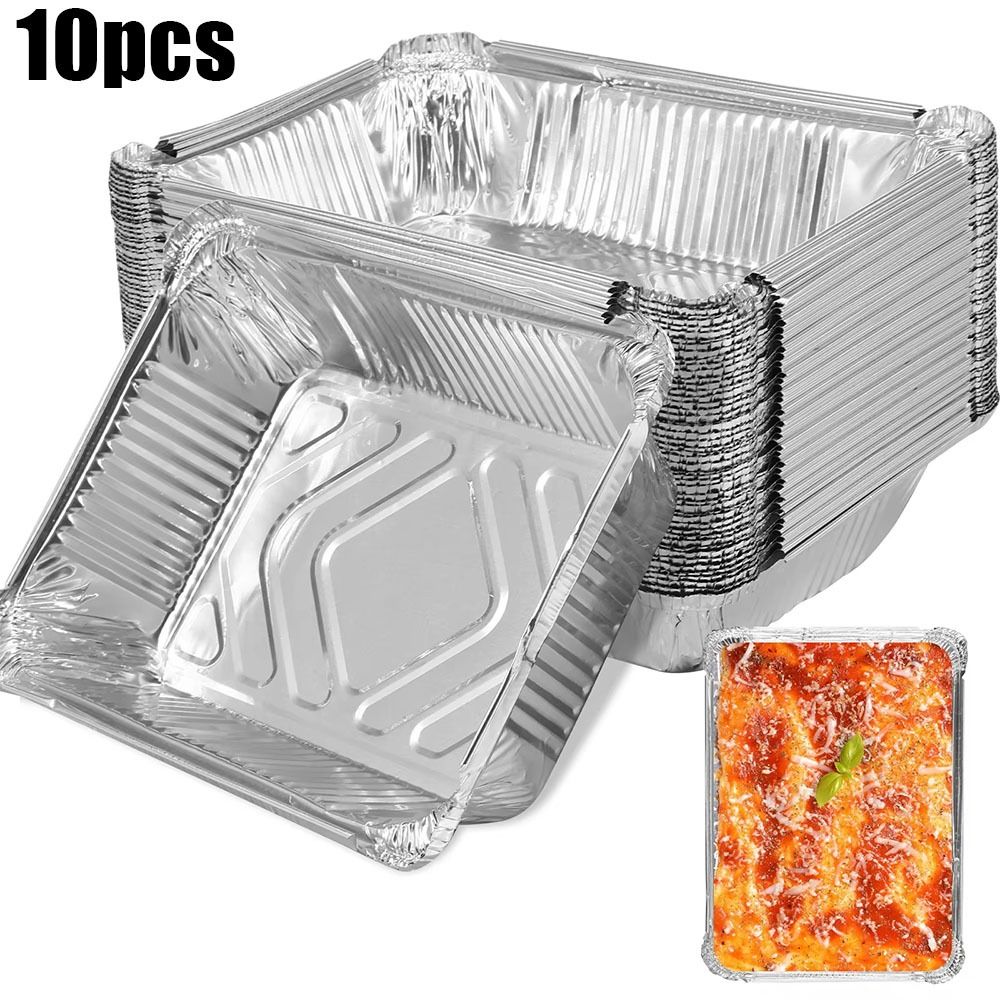 10PCS อลูมิเนียมฟอยล์ทิ้งภาชนะ - Food Storage Aluminum Containers บทวิจารณ์และราคา