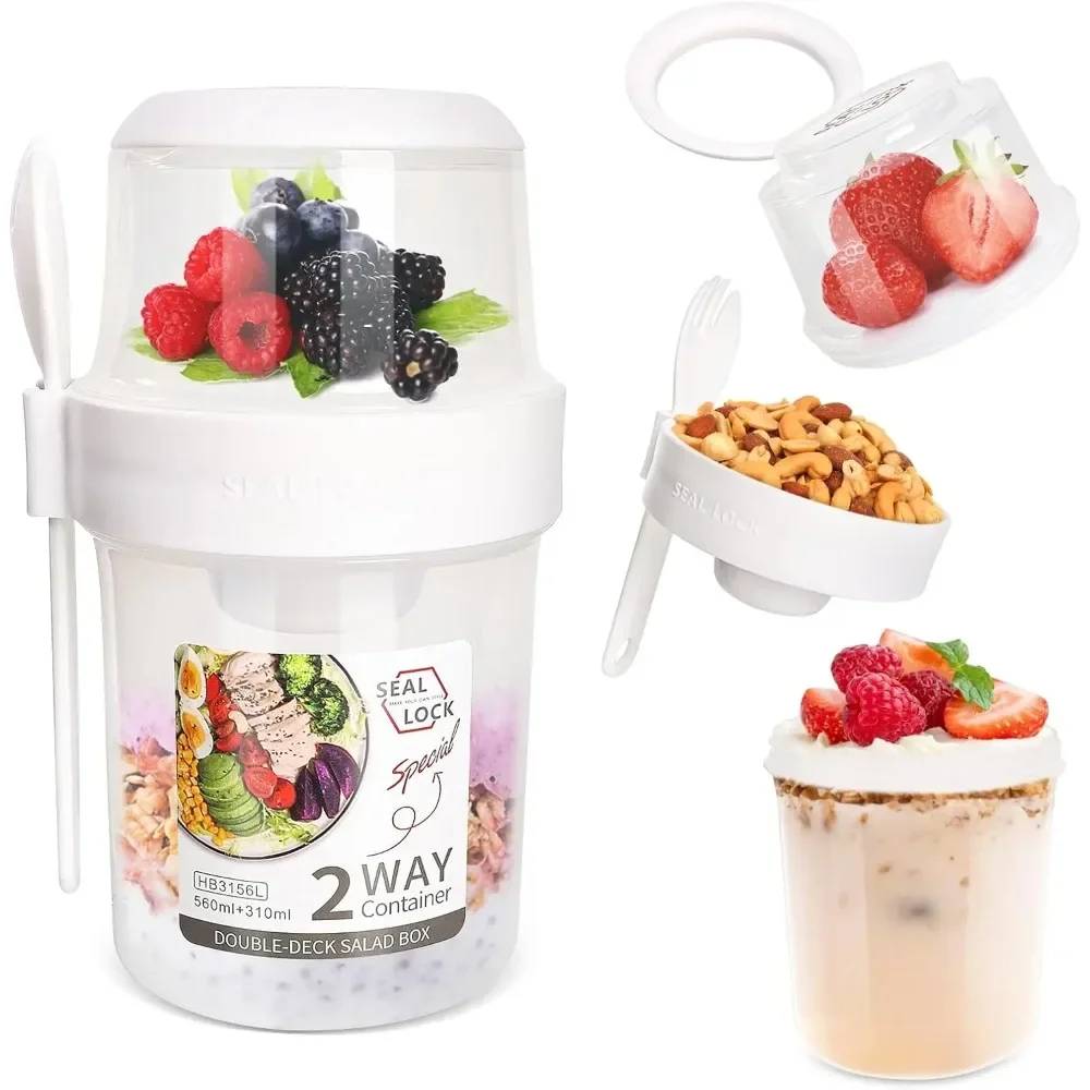 ถ้วยสลัดถ้วยอาหารเช้าแบบพกพาเก - Food Storage Made Easy บทวิจารณ์และราคา