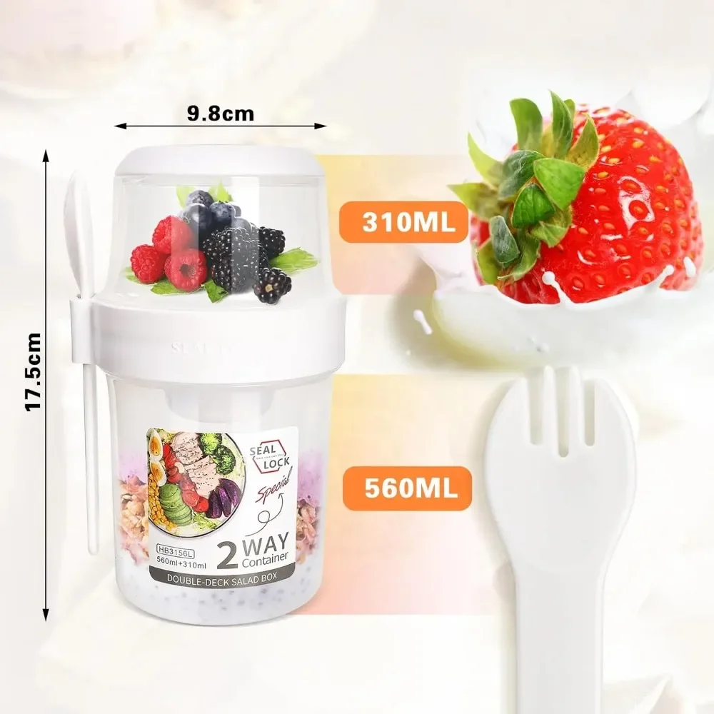 ถ้วยสลัดถ้วยอาหารเช้าแบบพกพาเก - Food Storage Made Easy บทวิจารณ์และราคา