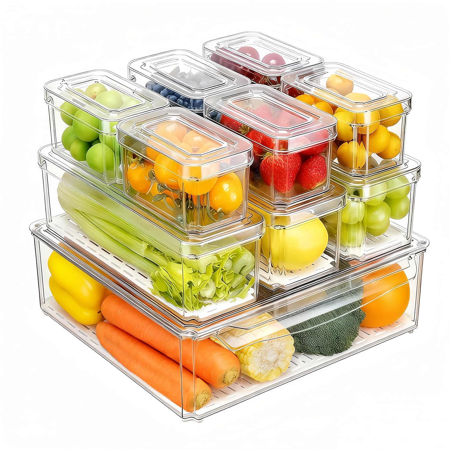 ชุดกล่องจัดระเบียบตู้เย็น 14 ช - Food Storage Bins บทวิจารณ์และราคา