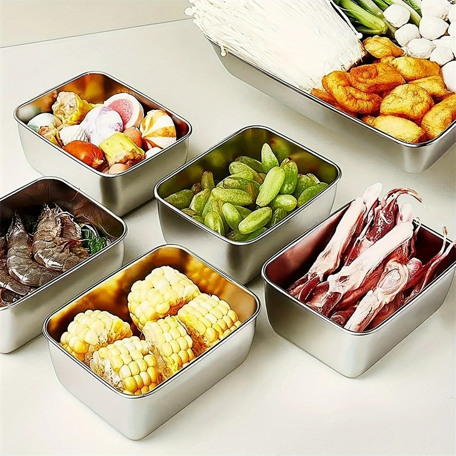 1/3/5pcs สแตนเลสกล่องเก็บอาหาร - Food Storage Made Easy บทวิจารณ์และราคา